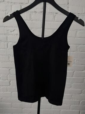 Nordstrom Black Scoop Neck Tank Top Size L NWT